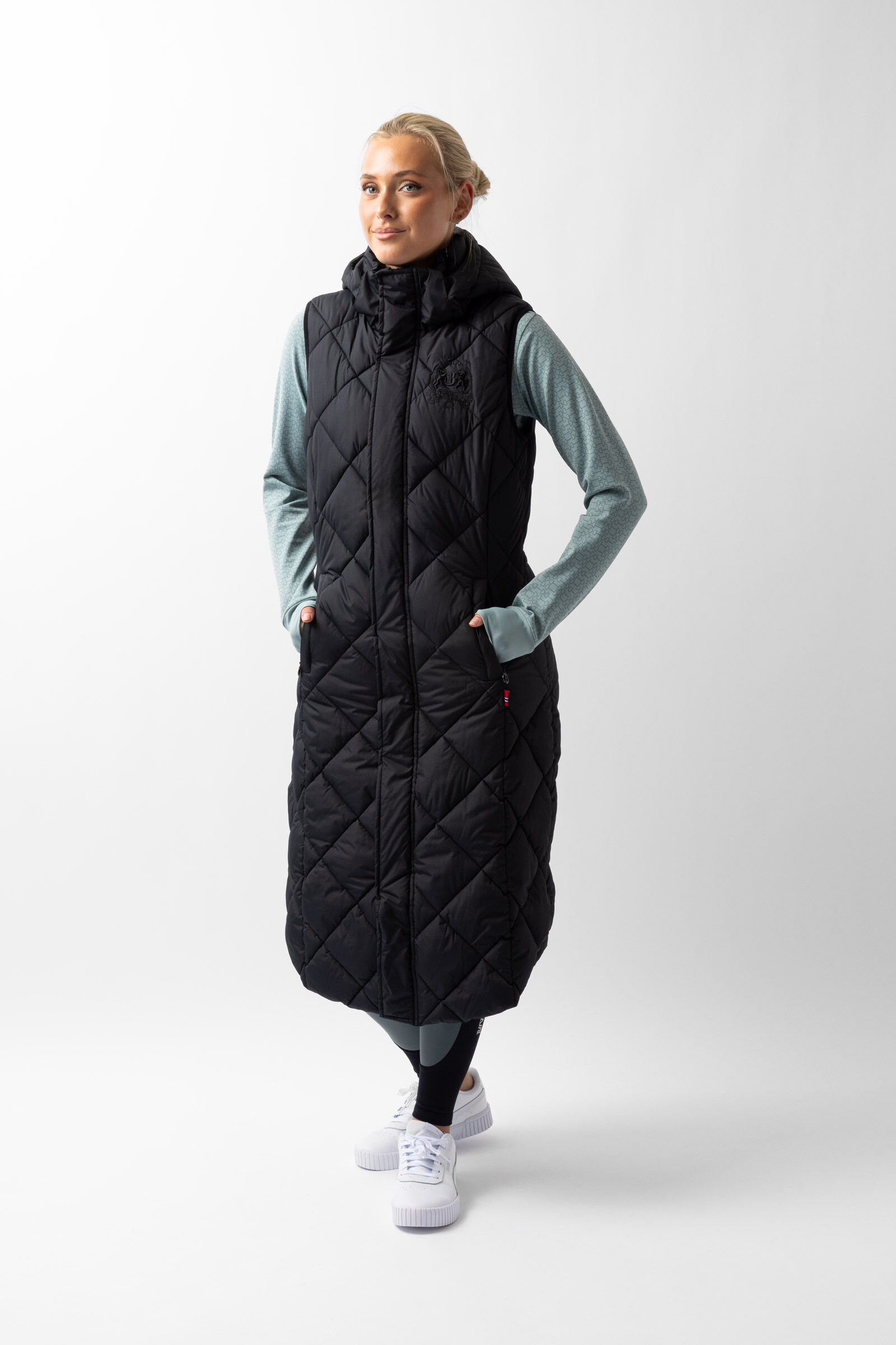 Longue Doudoune d equitation sans manches rembourree B Vertigo Gem