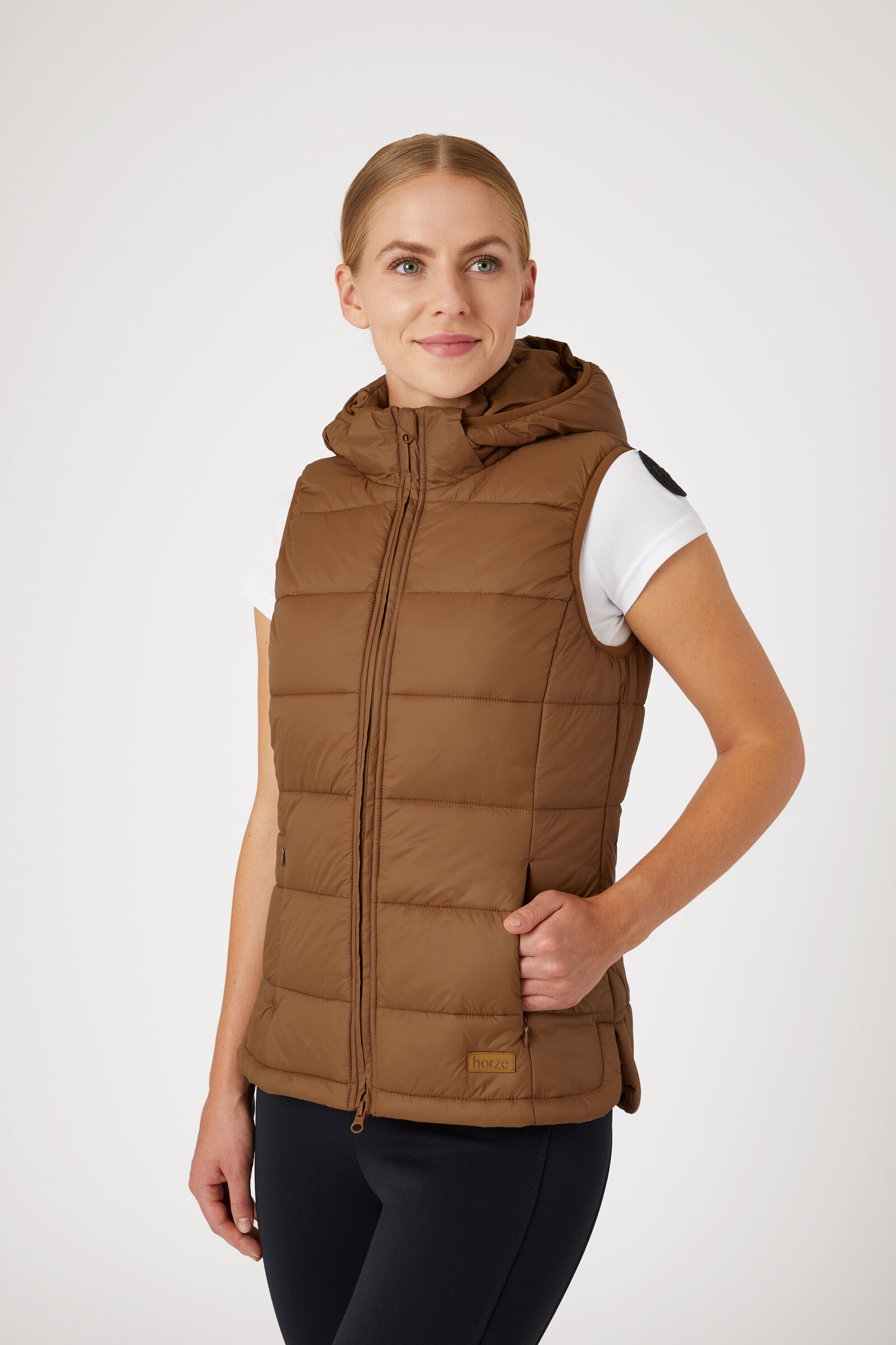 Doudoune sans on sale manche camel femme