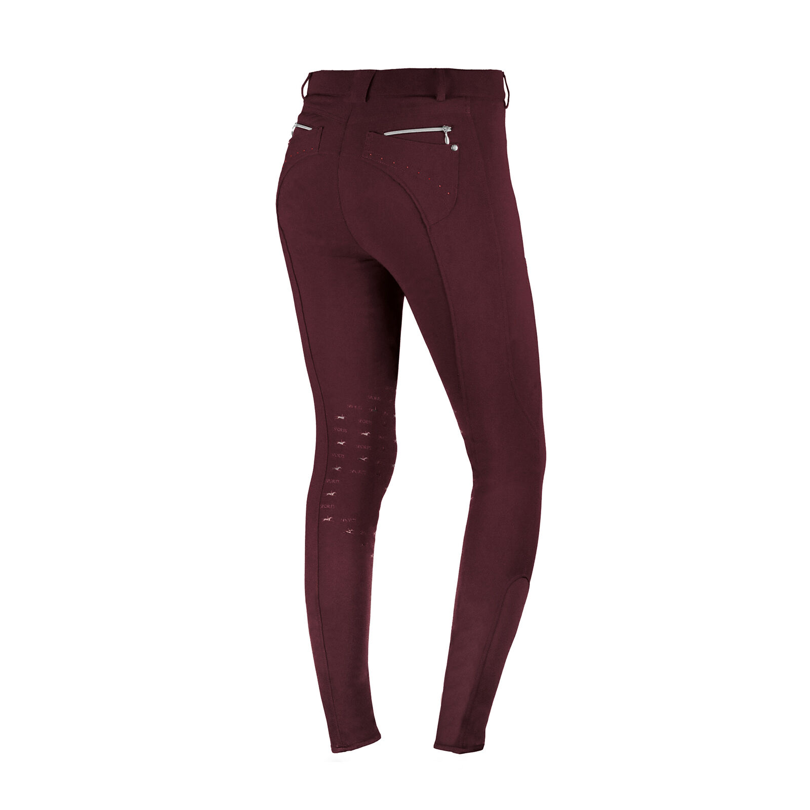 Pantalon equitation top femme bordeaux